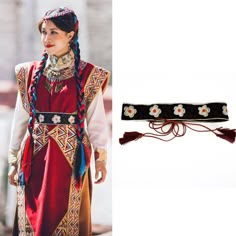 Bandwidth waist seal ethnic style Tibetan clothes robe with string waist chain retro embroidery women's national style Tibetan Outfit, Tibetan Clothes, Tibetan Fashion, Tibetan Clothing, South Asian Fashion, Different Nationalities, Cultural Clothing, Ethnic Clothes, Asian Clothes