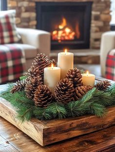 Coffee Table Christmas Center Piece, Christmas Centerpieces Table, Japandi Christmas, Large Pine Cones, Winter Centerpiece, Decor Christmas Home, Rustic Centerpiece