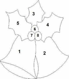 the diagram shows how to make a holly ornament with four leaves on each side