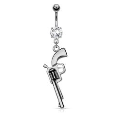 PRICES MAY VARY. STYLE: Prong Set CZ Crystal Gun Dangling Belly Button Ring MATERIAL: 316L stainless steel, brass, cubic zirconia crystals, and plated with 14kt gold, rhodium, or hematite as applicable GAUGE/BAR THICKNESS: 14GA (1.6mm) BARBELL LENGTH: 3/8" (10mm) Body Jewelry Piercing, Belly Button Ring, Button Ring, Ring Gold, 14kt Gold, Belly Button, Piercing Jewelry, Prong Setting, Body Jewelry