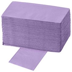 a stack of purple napkins sitting on top of each other