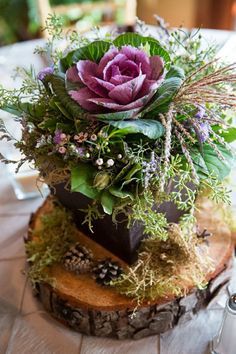 Flowering Kale, Rustic Flower Arrangements, Succulent Centerpieces, Christmas Floral Arrangements, Autumn Table, Rustic Centerpieces, Offbeat Bride, Rustic Wedding Centerpieces