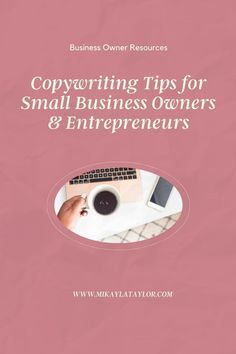 a pink book cover with the title copying tips for small business owners and entrepreneurs