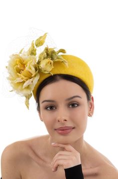 Yellow Headband, Royal Ascot Headband, Yellow Hat, Royal Ascot, Fascinator, Yellow Ascot Hats, Kentucky Derby Hat, Fascinator, Hats Women Wedding, Fascinator Hat, Yellow Wedding Hat  EVITA in yellow  Headband width at the centre is 11 cm and therefore suitable for Royal Enclose at Royal Ascot. Secured with elastic headband and has haircomb for extra security.  Made using eco-friendly Sinamay manufactured in Philippines. Sinamay is a 100% natural and durable material that consists 100% abaca fibr Derby Hats Diy Ideas, Black Leather Hat, Yellow Headband, Hair Accessories Tiara, Royal Ascot Hats, Sinamay Hats, Derby Fascinator, Ascot Hats, Hat Fascinator