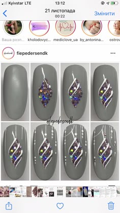 Step By Step Christmas Nail Art, Christmas Nails Step By Step, Nail Designs Step By Step, Ornament Nail Art, Step By Step Nail Art, Nail Art Noel, Xmas Nail Art, Nail Drawing