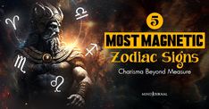 the zodiac sign for most magnetic zodiac signs is displayed in front of a dark background