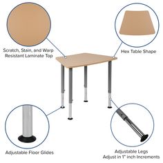 an image of a table with different parts labeled around it and instructions on how to use it