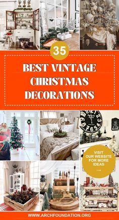 the best vintage christmas decorations from around the web in this postcard style collage