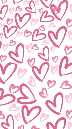 pink hearts on white background for valentine's day