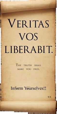 an old paper with the words veritas vos liberabit