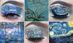 Eyelids Drawing, Famous Works Of Art, Special Fx Makeup, Face Art Makeup, Eyeliner Styles, Eye Makeup Designs, Fx Makeup, Van Gogh Paintings