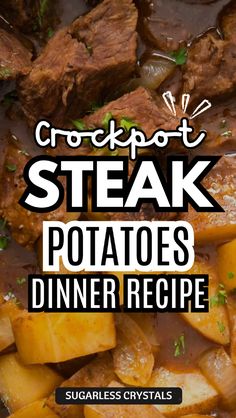 steak potatoes dinner recipe with text overlay