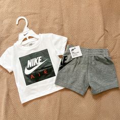 Nwt Two Piece Set Sweat Short Set, Clothes Baddie, Two Piece Shirt, Baby Wish List, Baby Boy Clothing, Lil Bro, Baby Boy Clothing Sets