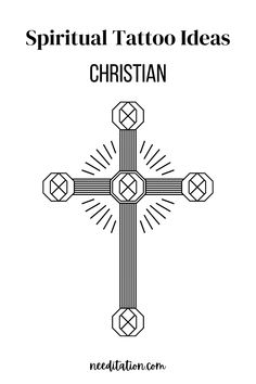 a cross with the words,'spirit tattoo ideas christian'in black and white