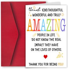 a greeting card with the words amazing on it