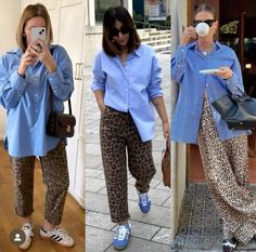 Royal Blue And Leopard Outfit, Leopard Denim Outfit, Leopard Print Jeans Outfit Winter, Styling Leopard Print Jeans, Leopard Pants Outfit Winter, Style Leopard Pants, Leopard Print Jeans Outfit Street Style, Leopard Skirt Outfit 2024, Leopard Print Pants Outfit Street Style