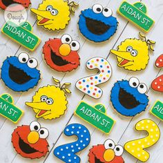 sesame street birthday cupcake toppers