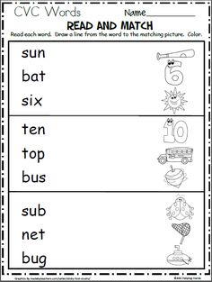 the cvc words and numbers worksheet