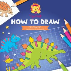 how to draw dinosaurs for kids with colored pencils and crayons on the table