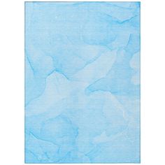 an abstract blue painting with white paint on the top and bottom part of it's paper