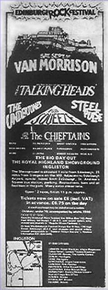 an advertisement for van morrison's talking heads show at the cheetains in 1970