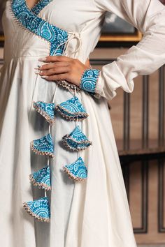 White Cotton Anarkali, Angrakha Anarkali, Cotton Anarkali Kurta, Cotton Anarkali, Anarkali Dress Pattern