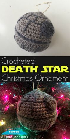 Death Star Star Wars Christmas Ornament #RogueOne Crochet Amigurumi Christmas, Star Wars Christmas Ornaments, Christmas Star Wars, Star Wars Crochet, Star Wars Crafts, Amigurumi Christmas, Crochet Xmas, Crochet Disney, Star Wars Christmas