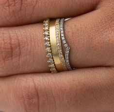 The Skylar Chevron Diamond Band - LISA ROBIN Ring Stacks, Stacking Bands, Ring Stack, Colorless Diamond, Platinum Engagement Rings, Band Jewelry, Stacked Jewelry, Jewelry Lookbook, Engagement Ring Styles