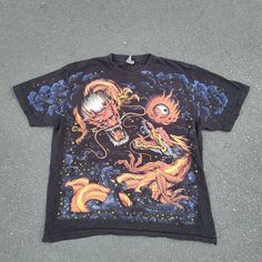 Vtg 90s Dragons And Clouds Aop Single Stitch Size Xlarge. Good Condition, No Pinholes, No Rips Or Tears, No Stains. Single Stitch Hem On Sleeves As Well As The Bottom Hem; On The Rock Eagle Tag. Ships Next Day Via Usps First Class! Size: Xlarge Measurements: Armpit To Armpit: 24 Inches Bottom Hem To Top Of Collar: 27 Inches Shoulders (Across): 21 Inches Sleeve Length: 9 Inches Eagle Black, Eagle Shirts, Shirt Ideas, The Rock, Tee Shirts, Mens Accessories, Mens Shirts, Man Shop, Ships