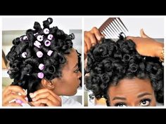 Black Hair Perm, Cute Short Black Hairstyles, Natural Hair Perm Rods, Roller Set Natural Hair, Flat Twist Out, Perm Rod Set, Tapered Natural Hair, American Hairstyles, Woman Hair