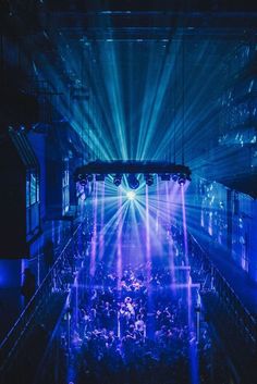 an overhead view of a concert venue with bright lights