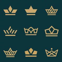 crown icons are shown in gold on a black background