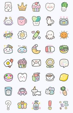 an image of some cute stickers on a white background with the words hello kitty written in