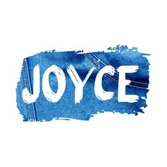 the word joyce painted on a pair of blue jeans