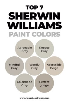 the top 7 sheryln williams paint colors in this postcard is an info sheet