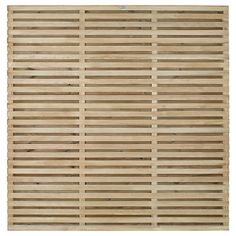 a wooden slatted wall with no one in it