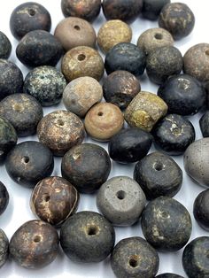 The Beautiful Old Ancient Antique Stone Age Stone Beads From Central Asia Good Conditions Artisan Round Spacer Beads, Polished Amulet Beads, Antique Stone, Stone Age, Carnelian Beads, Central Asia, Chocolate Cookie, Necklace Designs, Stone Jewelry