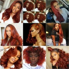 Orange Hair Black Women, Copper Natural Hair, Red And Orange Hair, Fall Red Hair, Textured Nails, Hair Color Black, Red And Orange