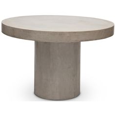 a round concrete table with a circular base on the top and bottom, viewed from the front