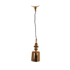 a brass colored light hanging from the ceiling