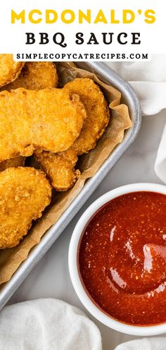 chicken nuggets with ketchup in a pan