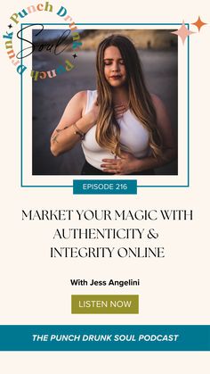 an image of a woman with her arms crossed, and the words market your magic with authenticity