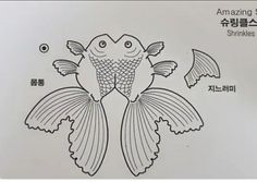 an image of a drawing of a fish with words in english and chinese on it