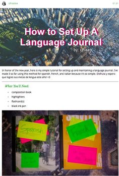 an article about how to set up a language journal