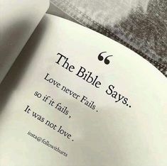 the bible says love never falls so if it falls it was for love