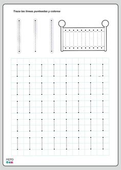 tracer worksheet with lines and dots