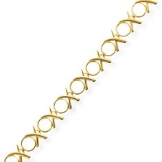 Remind her of your adoration every day with this on-trend fashion link bracelet. Crafted in warm 10K gold, this contemporary "X" and "O" design conveys your hugs and kisses with sophisticated style. Polished to a bright shine, this casual 7.0-inch bracelet secures with a durable lobster claw clasp. Diy Jewelry Earrings, Gold Mangalsutra Designs, Gold Mangalsutra, Mangalsutra Designs, Hugs And Kisses, Jewelry Photography, Hip Hop Jewelry, Accessories Jewelry Necklace, 10k Gold