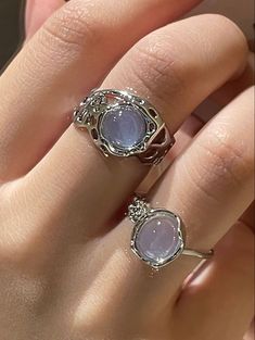 Magical Ring, Shein Jewelry, Ring Purple, Open Rings, Cats Eye Stone, Aesthetic Jewelry, Cuff Rings, Women Diamond, Pretty Rings