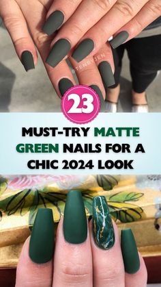 Get inspired by our collection of matte green nails, the perfect chic accessory for 2024. Matte Green Short Nails, Matte Green Ombre Nails, Green Matte Fall Nails, Sage Green Boho Nails, Green Gel Manicure Ideas, Gloss And Matte Nails, Green And Gold Matte Nails, Olive Green Matte Nails Design, Green And Maroon Nails