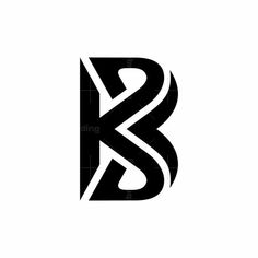 the letter b is made up of black and white letters, which appear to be intertwined